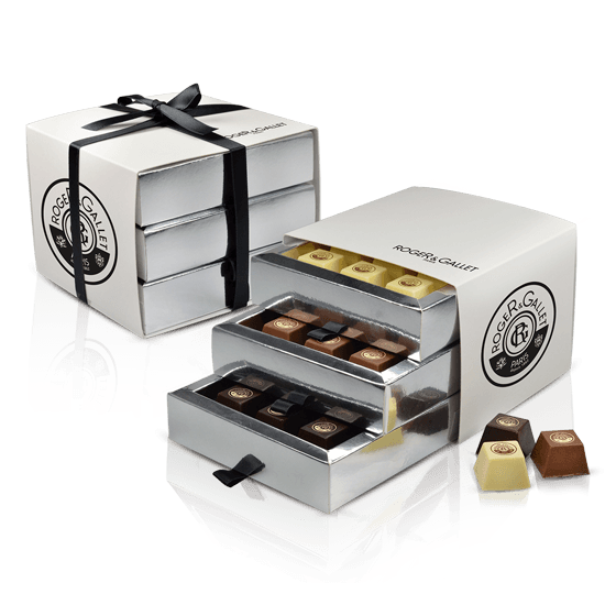 Coffret 3 étages avec chocolats