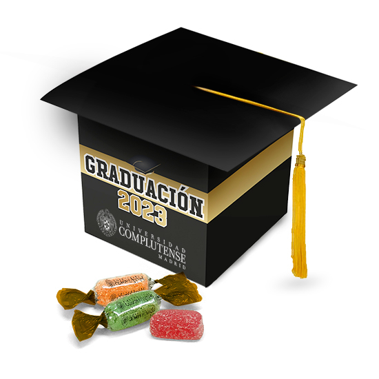 BOÎTE CASQUETTE DE GRADUATION AVEC 10 BONBONS<