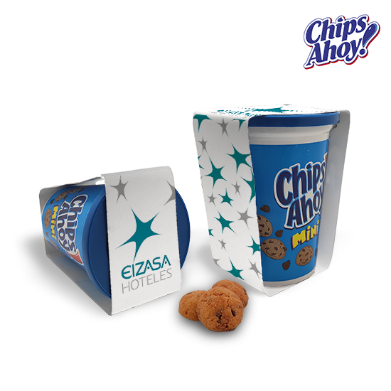 Cup filled with mini Chips Ahoy