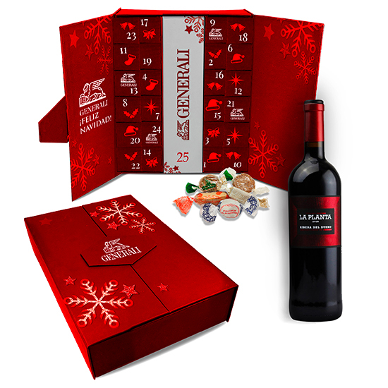 Premium Advent calendar with Christmas drink and sweets