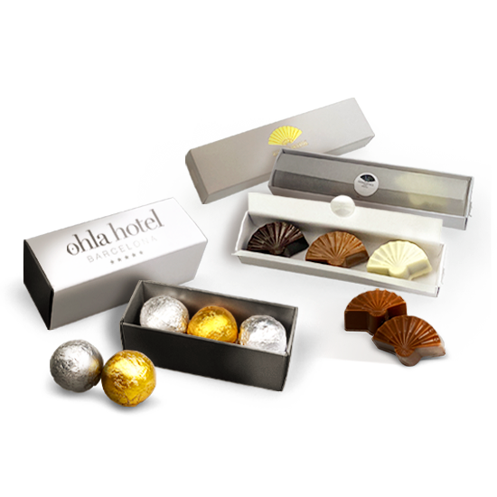 COFFRET TRIO - 3 chocolats dans une boîte avec couvercle ou ceinture