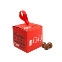 Cube box with ribbon